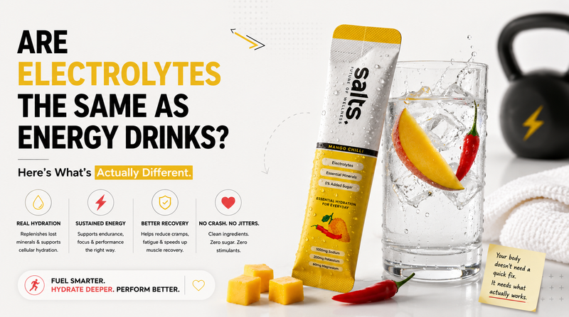 Electrolytes and energy drinks are not very different