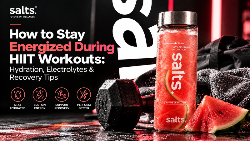 HIIT workout hydration and recovery guide with electrolyte and energy tips for intense training.